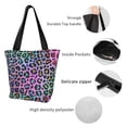 thumbnail image 4 of Fotbe Rainbow Animal Skin Bolsa de Playa con Estampado, Bolsa de Hombro, Bolsa de Mano Espaciosa, Bolsa de Viaje Ligera, Bolsa de Compras Versátil, 4 of 6