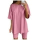thumbnail image 1 of Conjunto deportivo de 2 piezas para mujer con top de manga corta y pantalón corto - Poliéster, transpirable, S-XXXL para yoga/running/actividades diarias, 1 of 6