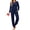 C-Navy Blue, variant on Womens Velvet Pajamas Sets Winter 2 Piece Outfits Ladies Fleece Long Sleeve Sleepwear with Pockets