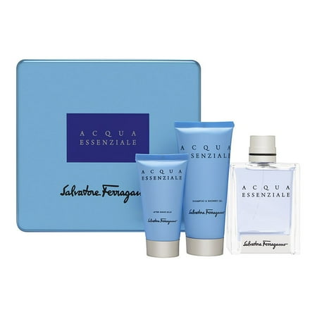 Apple Gel Eau De Toilette - Acqua Essenziale by Salvatore Ferragamo Pour Homme 3 Piece Set Includes: 3.4 oz Eau de Toilette Spray + 3.4 oz Shower Gel + 1.7 oz After Shave Balm