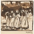 thumbnail image 2 of Max Liebermann 15x15 Black Ornate Wood Framed Double Matted Museum Art Print Titled - Study on Sunday Afternoon in Laren (1882), 2 of 5