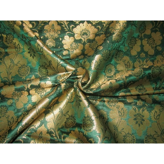 Gold Metallic Jacquard Brocade Fabric 44quot; wide available in five colors BRO816