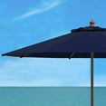 thumbnail image 5 of SAFAVIEH Cannes 11' Wooden Pulley Market Umbrella, Navy, 5 of 6