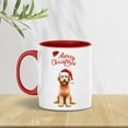thumbnail image 3 of Merry Christmas Goldendoodle Santa Hat Xmas Tree Winter Holiday 11oz Accent Two-tone Mug Doodle Dog Lover Gifts Idea Coffee Tea Cup - 01013, 3 of 5