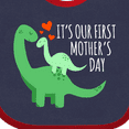 thumbnail image 4 of Inktastic It's Our First Mother's Day Cute Dinosaur Family with Hearts Boys or Girls Baby Bib, 4 of 4