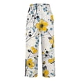thumbnail image 4 of Njagoc3 Womens Trendy Leopard/Floral Print Pants - Stretch Waist Straight Leg Casual Long Pants for Spring/Fall with Pockets & Comfort Fit, 4 of 5