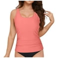 thumbnail image 6 of GEWSEY Tankini Tops for Women Swimwear Top Only Tummy Control Bathing Suit Top No Bottom Pink, S, 6 of 9