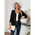 thumbnail image 4 of HOWCOME Women's 3/4 Sleeve Cardigan Sweater Lightweight Button-Down Knitted Layers, Black 2XL, 4 of 7