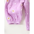 thumbnail image 7 of Hirigin Newborn Baby Girl Clothes Rib Knit Ruffle Romper Daisy Print Pants Headband 0 3 6 12 18 24 Months Fall Winter Clothes Set, 7 of 7