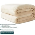 thumbnail image 3 of EIMELI Throw Blanket for Sofa Bed  Beige Fleece Blanket King Size Luxury Double Side Fuzzy Blanket  240GSM Warm Blanket 90x108 inches, 3 of 11