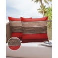 thumbnail image 6 of Pack of 2 Outdoor Pillow Covers, Rustic Barn Wood Red Brown Waterproof Square Throw Pillowcase Cushion Decorative Pillow Covers for Couch Patio Tent, 20x20 in, 6 of 6