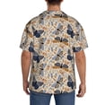 thumbnail image 3 of Xecao Butterflies Men's Casual Short-sleeved Shirt, a button-up collared shirt with a pocket-3X-Large, 3 of 5