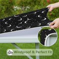 thumbnail image 6 of Black Moon Star Pattern Square Fitted Tablecloth with Elastic Edge,Square Table Cover,Washable Elastic Table Cover for Home Kitchen Party Decor 34"x34", 6 of 6