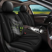 LAONNVIR Leather Auto Car Seat Covers Front & Rear Seat Protector Fit for Ford Edge 2007-2024 5 Seats Full Set Universal Fit (Black)