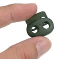thumbnail image 4 of 0.8x0.9" Cord Locks Double Hole Spring End Toggle Stopper, Dark Green, 30 Pack, 4 of 5
