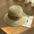 thumbnail image 2 of Weikingp Sun Hat Fisherman Cap Women's Summer Beach Hat Retro Hat Sunshade Hat Top Hat Straw Hats For Women Ladies Summer Hats Sun Visor Beige One Size Clearance！, 2 of 3