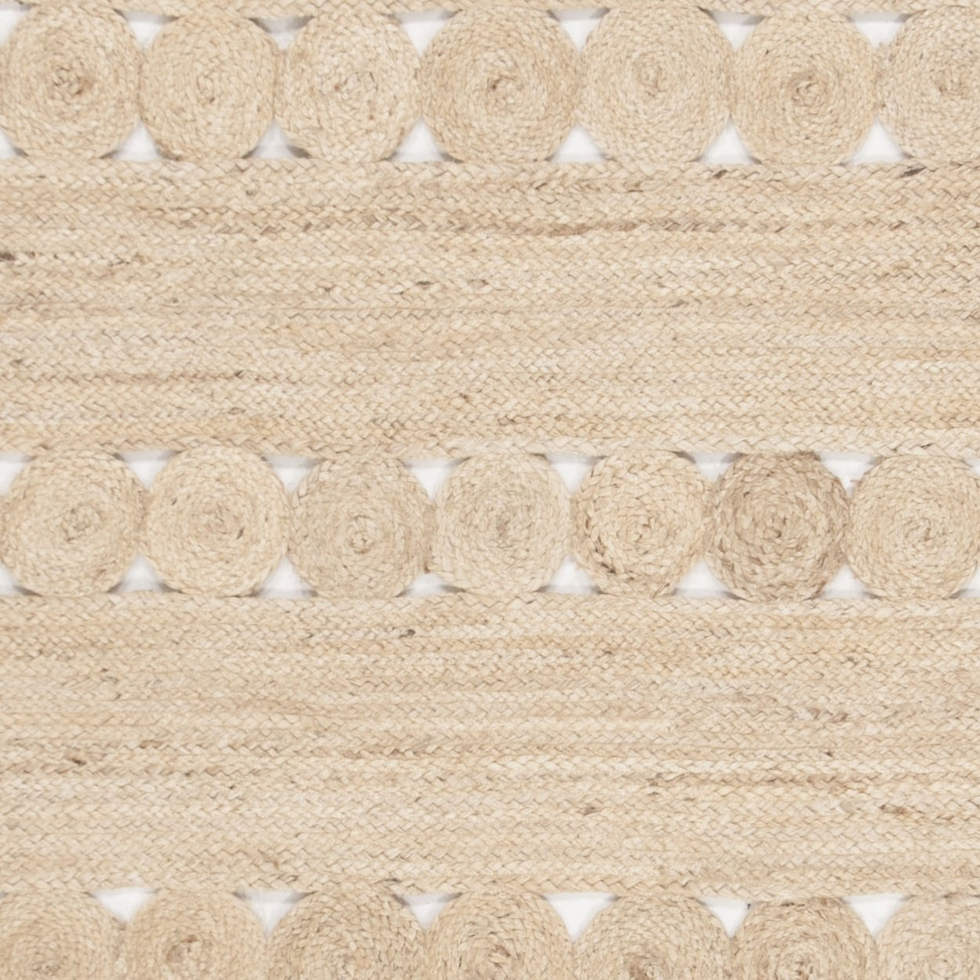 SAFAVIEH Natural Fiber Kaelee Braided Geometric Jute Area Rug, Ivory, 6' x 9'