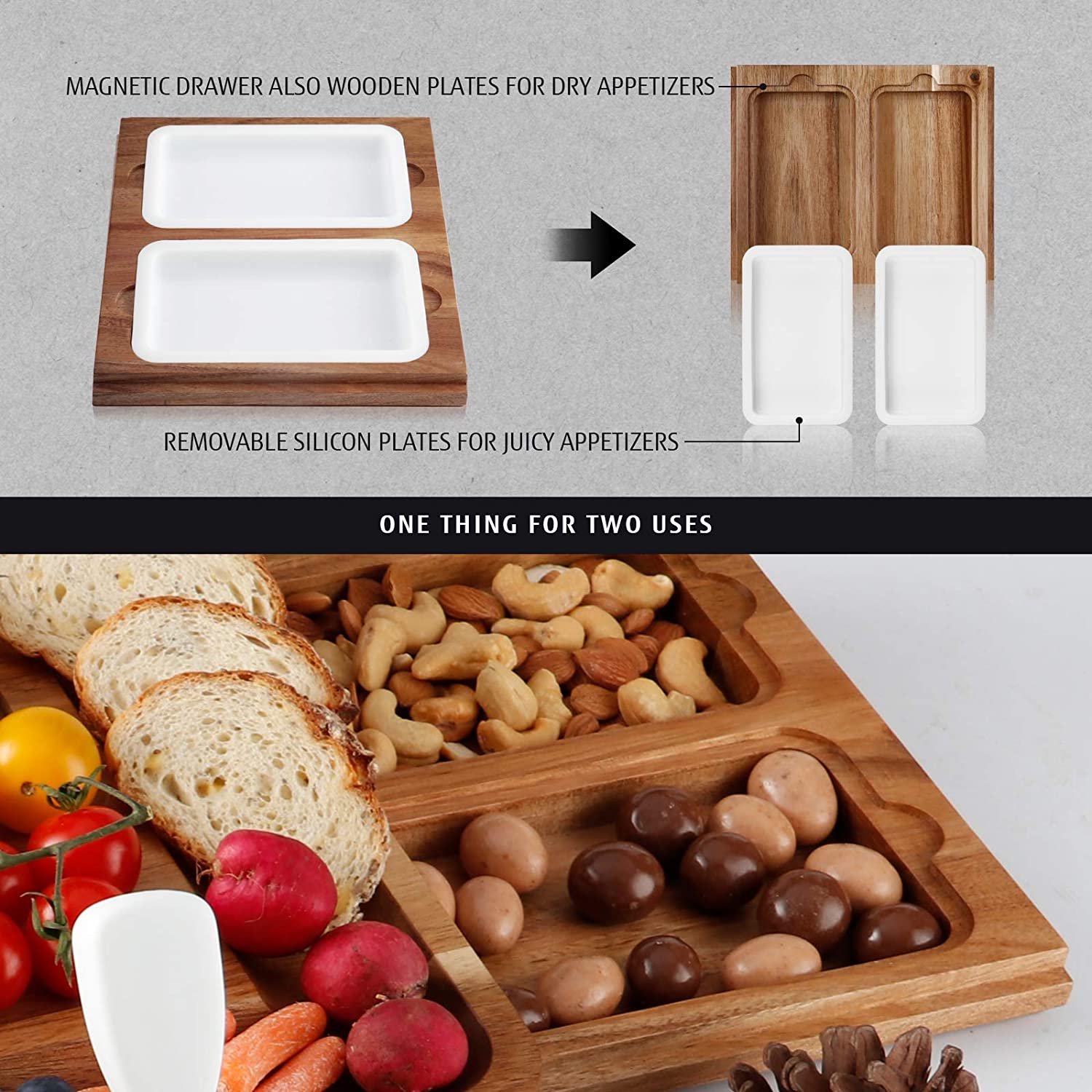 Planche à Charcuterie En Bois Décorée - Motif Tracteurs Et Motos - Plateau De Service 28 Cm Pour Apéritif, Fromages, Fruits