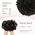 thumbnail image 4 of MORICA Messy Bun Hair Piece Wavy Curly Large Darkest Brown Hair Bun Scrunchies Extensions Synthetic Tousled Updo Hairpieces for Women Girls, 4 of 6