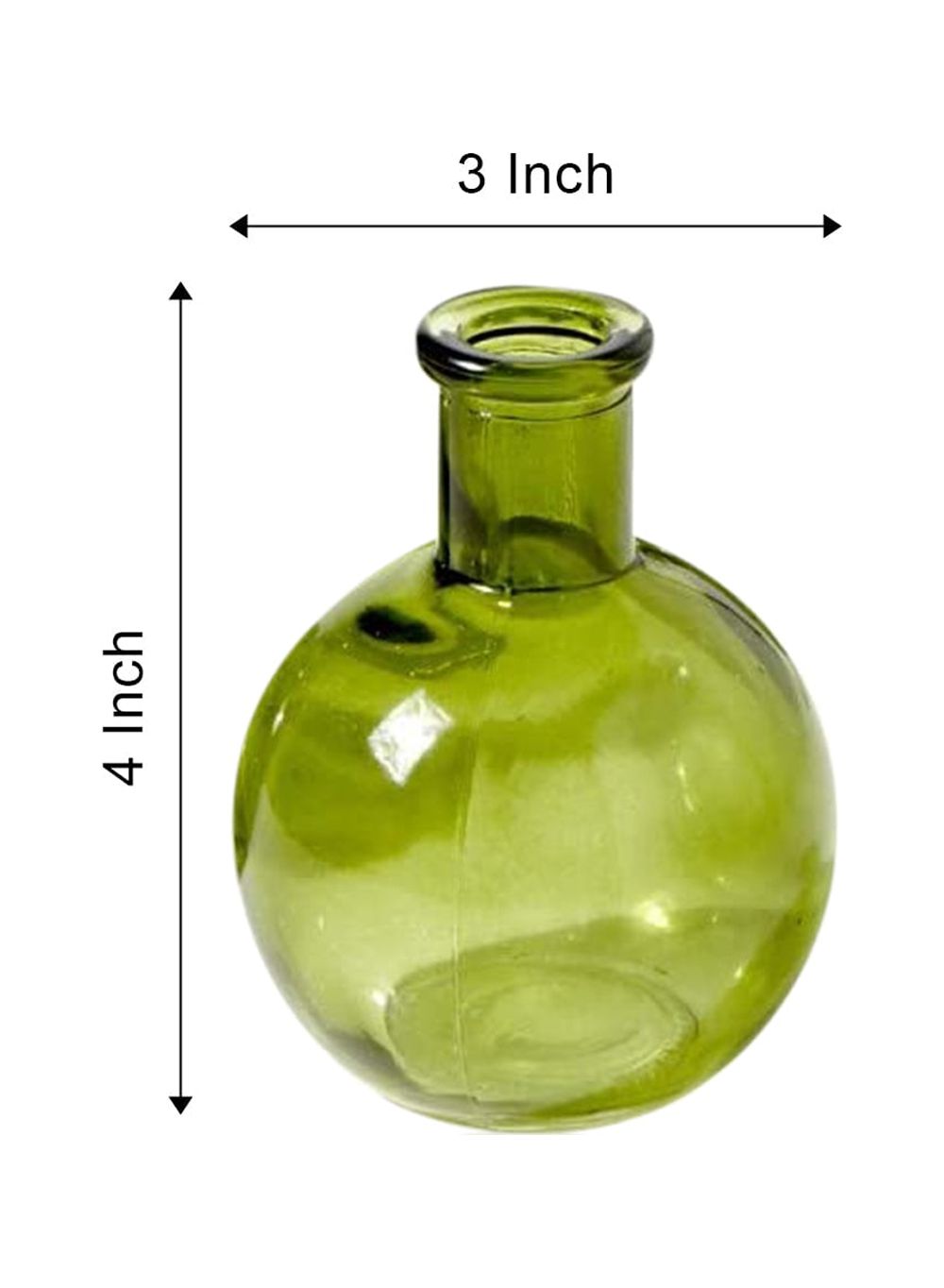 Serene Spaces Living Set of 6 Small Green Ball Bud Vases, Measures 4" Tall - image 4 of 4