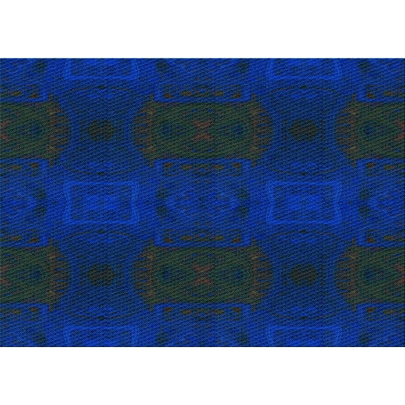 Ahgly Company Machine Washable Indoor Rectangle Transitional Blueberry Blue Area Rugs, 2' x 5'