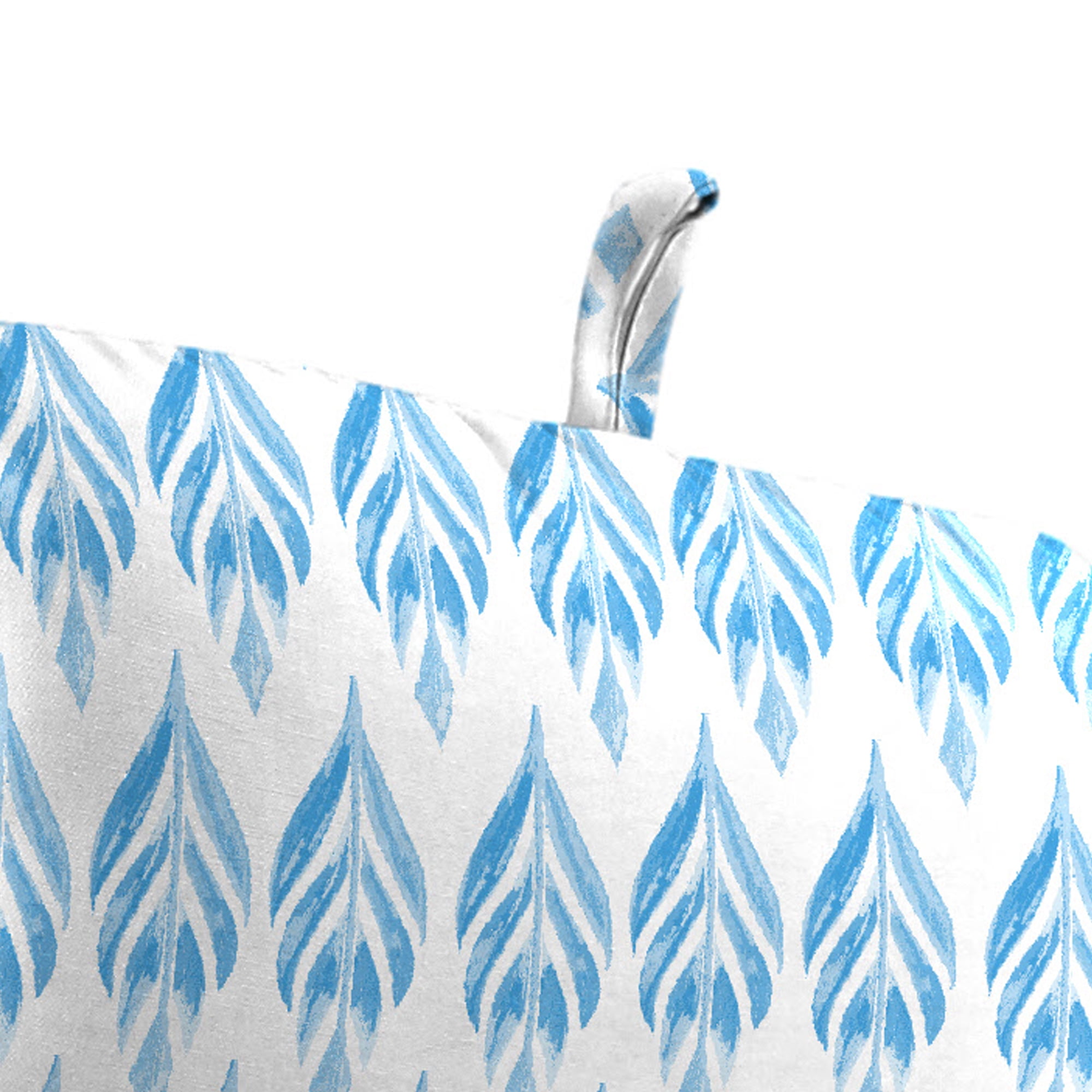 Jordan Manufacturing 45" x 22" Marvel Azure Blue Leaves Rectangular Outdoor Chair Cushion with Ties and Hanger Loop
