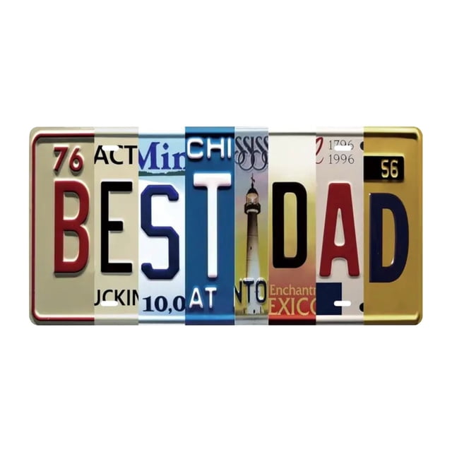 Decorative Door Sign License Plate Letter Metal Sign Rustic Retro Wall Decor with Assorted Slogans