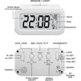 thumbnail image 3 of Rechargeable Alarm Clock, Digital Alarm Clock Mains Powered Bedside With Adjustable Brightness, 12/24 Hours Date And Temperature Display Snooze Functi, 3 of 5