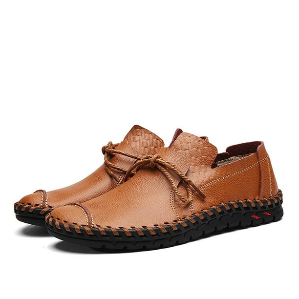 Zapatos de cuero de primavera para hombre, mocasines casuales, zapatos de cuero partido para hombre, zapatos planos súper suaves para hombre, zapatos casuales para hombre, calzado (26,5 cm)