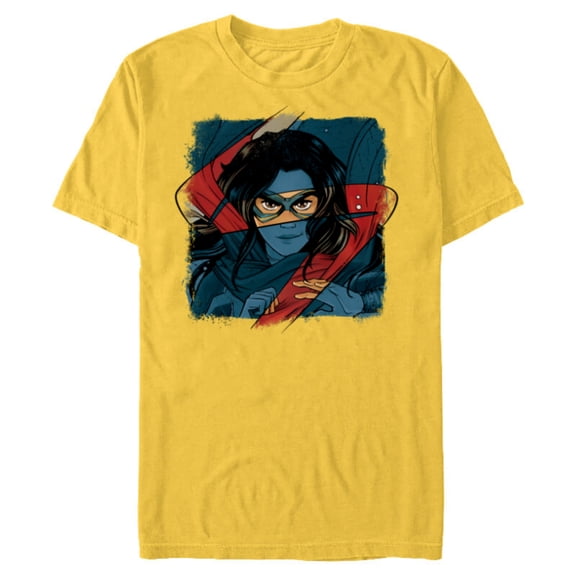Marvel Studios Ms. Marvel Logo Action - Short Sleeve Blended T-Shirt for Adults - Customized-Yellow