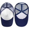 thumbnail image 4 of Falari 5-Panel Mesh Baseball Cap, Trucker Hat, Structured Plain Design, Cotton, Adjustable Size - Navy & Navy, 4 of 7