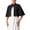 Black, variant on Women's Formal Shrug Crewneck Split Short Sleeve Evening Cocktail Cape Blazer L White