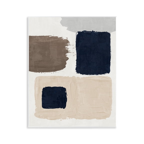 Stupell Industries Neutral Blocked Shapes Abstract Painting Unframed Art Print Wall Art, 11 x 14