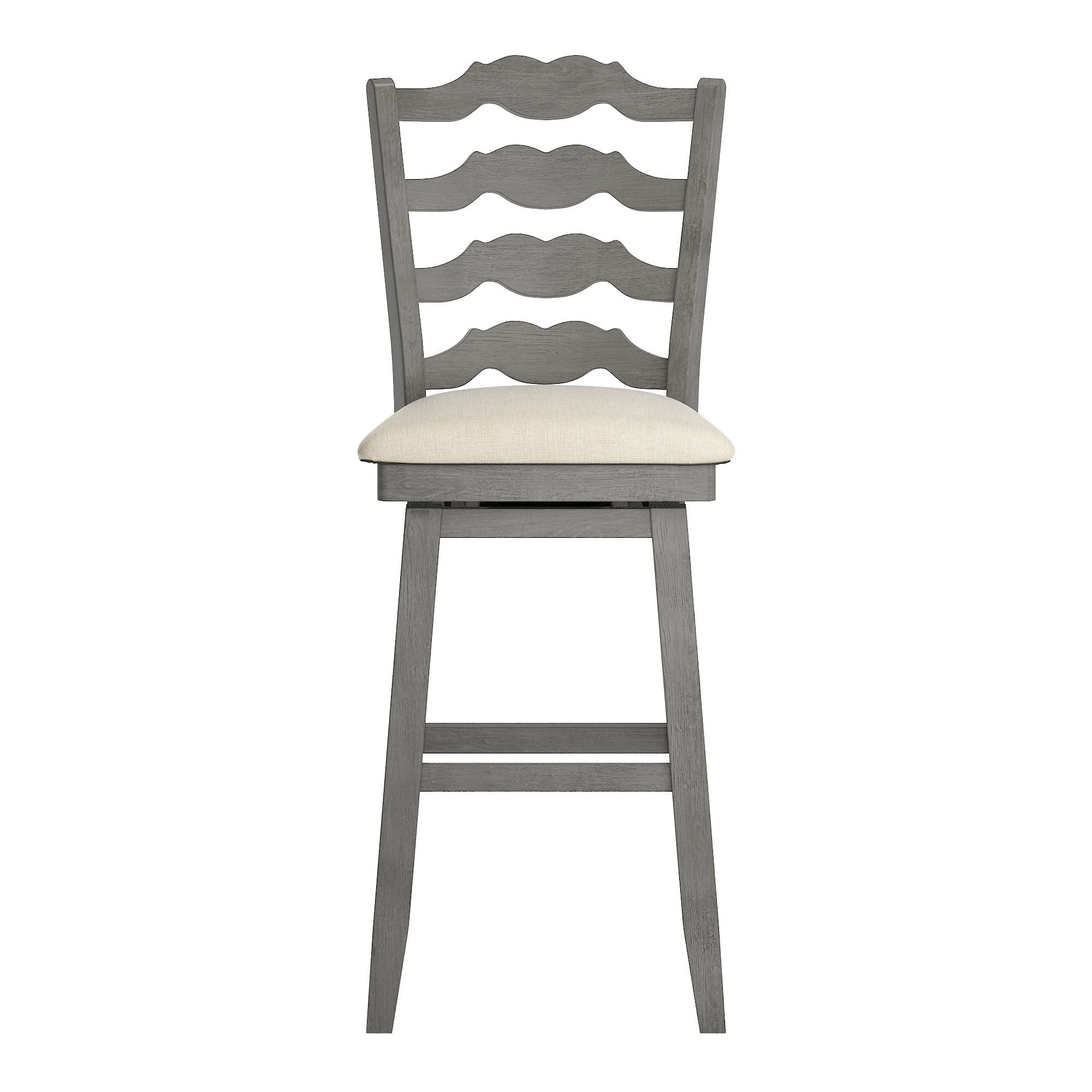Weston Home Sheena French Ladder Back Bar Height Swivel Stool, Antique Grey