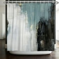 thumbnail image 2 of Oil Painting Shower Curtain Modern White Black Abstract Waterproof Marble Room Partition Teal Green Marble Fabric Curtains Ideal for RV or Home Decor (72"x72), 2 of 6