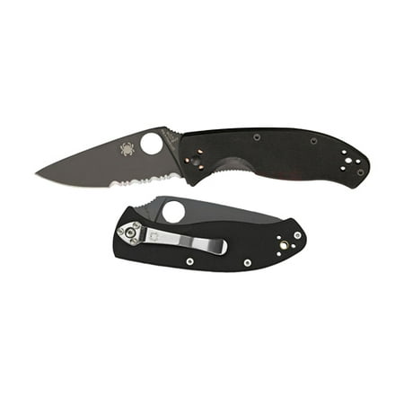 - SPYDERCO G-10 FOLDER 8C13MOV SATIN DROP POINT BLADE BLACK G-10