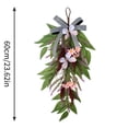 thumbnail image 3 of strola Toys Butterfly Easter Wreath with Daisy Flowers Purple Sorghum Cloth Green Leaves Upside Down Hanging for Front Door Home Wall Decoration Spring 23.6 Inches, 3 of 7