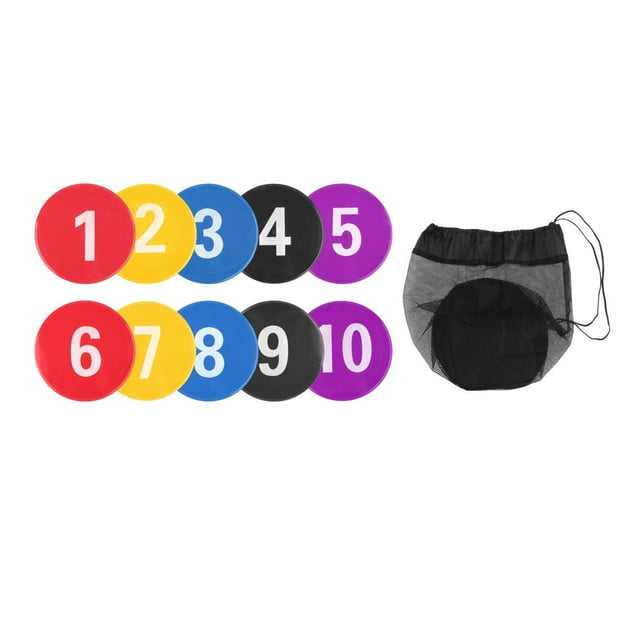 Almencla 10 Pcs Marqueurs de Sol Numérotés Tapis d'Entraînement pour Enfants Sports Multicolores
