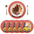 thumbnail image 5 of Ryvnso Santa Claus Christmas Round Plate Mats Dining Table Placemat Set of 4 for Holiday Decoration, 5 of 7