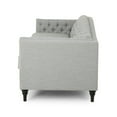 thumbnail image 6 of Noble House Damilola Traditional 3 Seater Fabric Button Tufted Sofa, Cloud Gray, 6 of 12