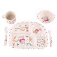 thumbnail image 1 of Yazoeia 5Pcs/set Baby Plate Bowl Cup Forks Spoon Feeding Dinnerware Children Tableware Angel MY320-31956, 1 of 8