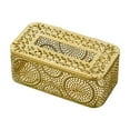 thumbnail image 2 of Wrought Iron Desktop Tissue Box Holder with Storage for Living Room and Bedroom in Gold, 2 of 6
