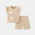 thumbnail image 2 of Gyexs Girls Beige Tank Top Set Size 4T-5T Cute Cartoon Printed Sleeveless Tops Shorts 2 Piece Summer Outfits(Animal Print, X16-Beige, 4-5 Years), 2 of 6