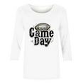 thumbnail image 4 of Gamivast 3/4 Sleeve Tops for Women Funny Football Game Day Crew Neck Tunic Sweatshirt Fitted Casual Drop Shoulder Going Out Pullover Holiday Superbowl Outfit, 4 of 5