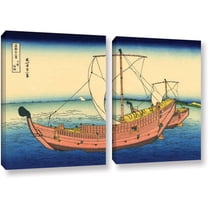 ArtWall Katsushika Hokusai "The Kazusa Province Sea Route" 2-Piece Gallery-Wrapped Canvas Set