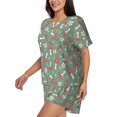thumbnail image 3 of Womens Pajama Sets With Pocket, Retro Hippie Groovy Mushroom Lounge Sets Short Sleeve Sleepwear PJ Sets for Women, 3 of 6