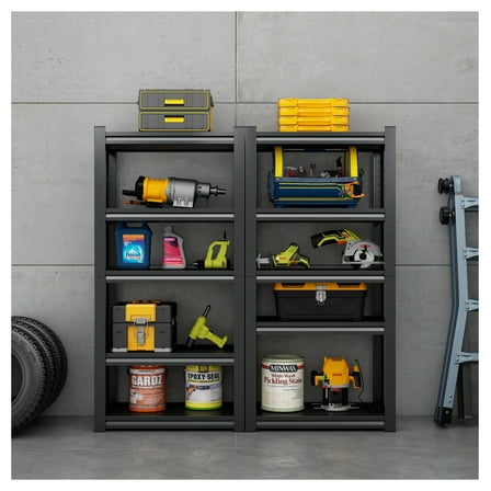 63"H 5 Tier Metal Shelves for Storage Garage Shelving 2000LBS Heavy Duty Storage Shelves Adjustable Garage Shelf Industrial Shelving Unit Storage Utility Rack