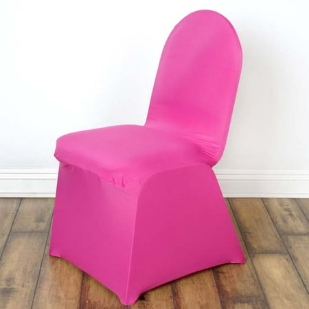 - 5PCS Stretchy Spandex Fitted Banquet Chair Cover, Fushia