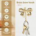 thumbnail image 2 of AEVXKHI 2PCS Bow Hook, Brass Bow Wall Hook, Gold Bow Knot Hooks, Elegant Bow Shaped Hooks, Bow Hat Hook Multipurpose Hook for Hat Towel Bag Key, 2 of 10