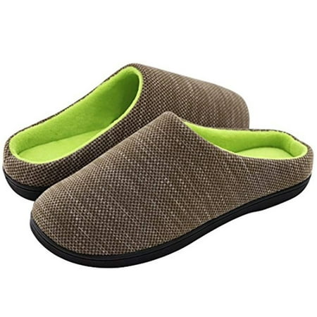 

Memory Foam Slippers Comfort Knitted Cotton-Blend Closed Toe Non-Slip House Shoes Indoor and Outdoor for Woman Man New